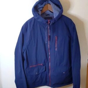 UNTUCKit Men's Navy Hooded Light Jacket XL Cotton Blend Cottage Camping
